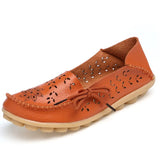 Shoes Genuine Cow Leather Soft Comfy Ladies Flat Shoes Outdoor Candy Colors Ballet Women Footwear Lace-Up Zapatos
