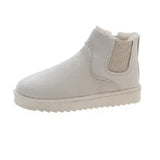 Winter New Snow Boots Women's Short-Soleum Sleeve Cylindrical Head Warm Plus Velvet Cotton Shoes Short