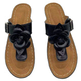 Breakj Size 2023 Spring And Summer New Flower Belt Buckle Slippers Female Casual Wedge Sandal T Word Slippers