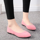 Flat Shoes Trend Simple Sweet Classic Candy Colors New Autumn Summer Casual Flock Flats Boat Cute Girls Flats Office