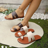 Breakj Summer New Set Of Toe Slippers Korean Version Of Leisure Cool Drag Flat Bottom Large Beach Women's