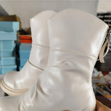 Women's Boots Autumn / Winter 2024 New Thick Heel Thick Bottom Thin Boots Middle Leg Boots Women Show Thin Ankle