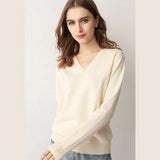 Sweater 2020 New V-neck Female Long-sleeved Knitted Pullover Jumper Pull Femme Clothes White Loose Thin Good