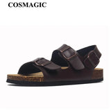 2023 New Summer Beach Cork Sandals Casual Women Outside Non-slip Black White Double Buckle Sandalias
