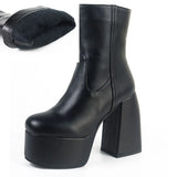 Plus Size 48 INS Brand High Heel Platform women's Boots Sexy Trendy Quality Fashion Punk Goth Women Motorcycle