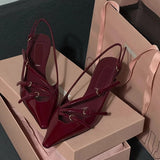 Breakj And Summer 2025 New Fashion Single Shoes Retro Pointed Women's Shoes High