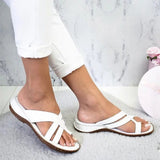 For Women Ladies 2021 Summer Women Flat Shoes Slip-On Femme Gladiator Shoes Wedge Comfy Sandals Woman Sandalias