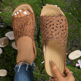 2025 Summer New Simple Leisure Flowers Hollow Low And Word Women's Slope And