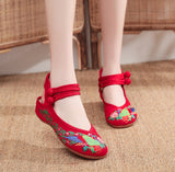 Breakj Style Embroidered Cloth Shoes And Sandals Women's Retro Dance Shoes Performance Dress With Women's