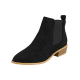 Breakj Women's Boots New Square With Large Size Women's Boots Velvet Fashion Boots Side Zippered Tips Short