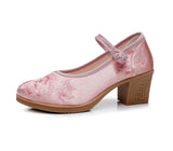 Breakj New Embroidered Cloth Shoes With High Heel Embroidered Shoes With Horse Face