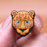 1pcs Animals PVC Shoe Charms Decorations Pins Tiger Leopard Bull Bear Dog Designer Shoes Buckle Accessories Croc