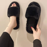 The New Style 2023 Autumn And Winter Slippers Home Casual Plush Slippers Women Warm Hair Slippers