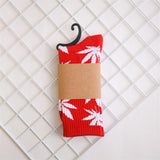 Socks For Women Men's Cotton Socks Hip Hop Leaf high Quality Harajuku Ladies White Green Spring Autumn casual long