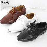 New Kids Genuine Leather Wedding Dress Shoes for Boys Brand Children Black Wedding Shoes Boys Formal Wedge Sneakers