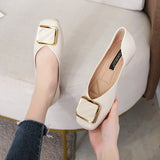 Women Ballet Flats 2022 New Square Buckle Fashion Slip On Flats Shoes Soft Plus Size Women's Shoes Ballerinas