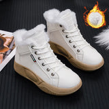 Breakj Top Small White Shoes 2024 Winter New Add Velvet Versatile Student Cotton Shoes High Tide Thick Platform Casual Bread Shoes