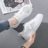 Breakj White Shoes Female 2024 Summer New Ins Korean Version Versatile Casual Hollow Out Mesh Breathable Bottom Women's Shoes