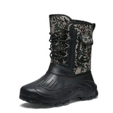 Warm Outdoor Men Snow Boots Stylish Casual Mid-calf Male Plush Shoes High-top Hard-wearing Botas De Hombre 2021