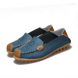 2021 Summer Loafers Shoes Leather Stitching Outdoor Footwear Femme Floral Pattern Mixed Color Sewing Elegant Women