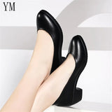 2020 Basic Women Pumps Shoes Slip-On Shallow Wedding Party Chcky Heels Round Toe Woman High Heels Pumps Women Dress