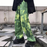 Elastic Waistband Loose Harem Embroidery Tie Dye Contrast Jogger Pant Women Man Streetwear Korean Harajuku Punk Hip
