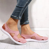 Women Sandals Soft Flat Jelly Shoes Slip On Female Casual Girl Sandals Hollow Out Mesh Flats Beach Shoes New