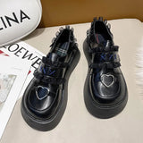 2022 Spring and Autumn Lolita shoes new cute heart Platform shoes Japanese uniform leather shoes Cute Mary Jane students