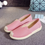 New Basic Female Flats Women Shallow Painting Canvas Shoes Ladies Slip-On Casual Shoes Breathable Fabric