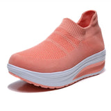 Summer Vulcanized Women Shoes Thick Sole Women Sneakers Light Weight Walking Leisure Sock Shoes Solid Color Footwear
