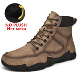 Men's Casual Boots Plush Warm Mens Ankle Boots High Quality Outdoor Men Boots Comfortable Motorcycle Boots Zapatos