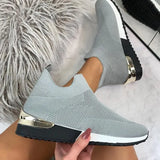 Shoes 2021 Fashion Mesh Platform Sneakers Socks Size 43 Woman Vulcanize Shoes Breathable Socofy Casual Flats Zapatos