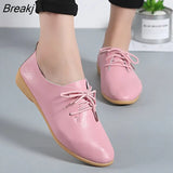 Shoes Women Shoes Flats Leather Shoes Female Fashion Casual Comfortable Women Shoes Solid Lace-up Summer Shoes