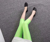 Women Sexy Leggings Summer Capris Neon High Waist Jeggings Spandex Female Fitness Thin Short