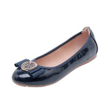 Flats Shoes Woman 2022 Women Soft PU Leather Slip On Foldable Shoes Round Toe Flats Loafers Woman Ballerina Shoes