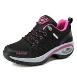 for Womens Air Cushion Athletic Running Shoes Walking Breathable Sport Lace Up Hight Platform Casual Shoes Size