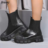 Autumn Women Shoes Fashion Women's Boots Platform Ankle Boot Motorcycle Thick Heel Boot Female Chelsea Women's Short