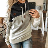 Hooded Sweatshirt Gradient Printed Long Sleeve Turtleneck Hoodies Female Leopard Print Warm Pocket Pullovers