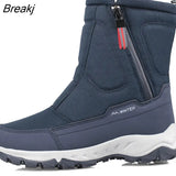 Snow Boots Ladies Winter Shoes Couple Snow Boots Ankle Boots Canvas Plush Boots Zipper Platform Boots Botas