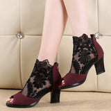 Women Embellished Suede Leather High Heel Sandals Sexy Peep Toe Ankle Strap Rhinestones Gladiator Shoes Zandalias