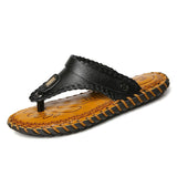 Sandals Leather First Layer Cowhide New Summer Fashion Trend Youth Flip-flops Men's Slippers Mens Sandals Leather