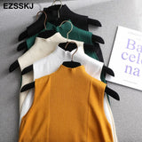 Knitted Top spring autumn sweater Tank top Women Blouse Sleeveless V Neck loose Top Female sweater Vest elegant
