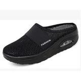 Breakj Small Net Hole Slippers Women No Heel Half-Slippers Thick-Bottom Slippers Women Net Side Half Slippers
