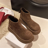 Breakj The Simple Non-Slip Cotton Boots Women 2025 Elegant Temperament Simple Solid Color Round Head Snow Boots High