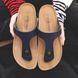 New Men's PU Leather Mule Clogs Slippers High Quality Soft Cork Flip Flops Buckle Slides Footwear For Men Women
