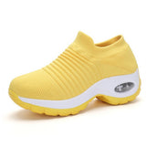 Tennis Shoes Air Cushion 5CM Height Increase Sports Sneakers Breathable Female Walking Sock Shoes Thick Bottom