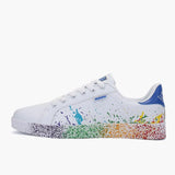 Flat Sneakers Lace up Colorful Graffiti Platform Female PU Flats Fashion Ladies Walking Vulcanized Shoes 2021 Spring