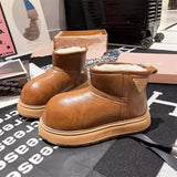Breakj High Quality Bright Leather Snow Boots Winter Warm North American Hot Style Comfortable Warm Not Stuffy Feet