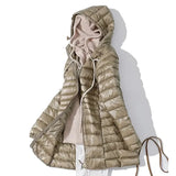 Women Puffer Jackets Ultralight Duck Down Jacket 2023 New Autumn Winter Portable Hooded Parka Coat Windproof Outwear 6XL