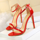 Breakj Fashion Ultra High Heel Patent Leather Open Toe With Sandals Summer Sexy Nightclub Women High